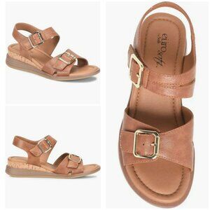 💕EUROSOFT💕 Magnolia Wedge Sandal ~ Luggage Brown 8.5 New with Box
